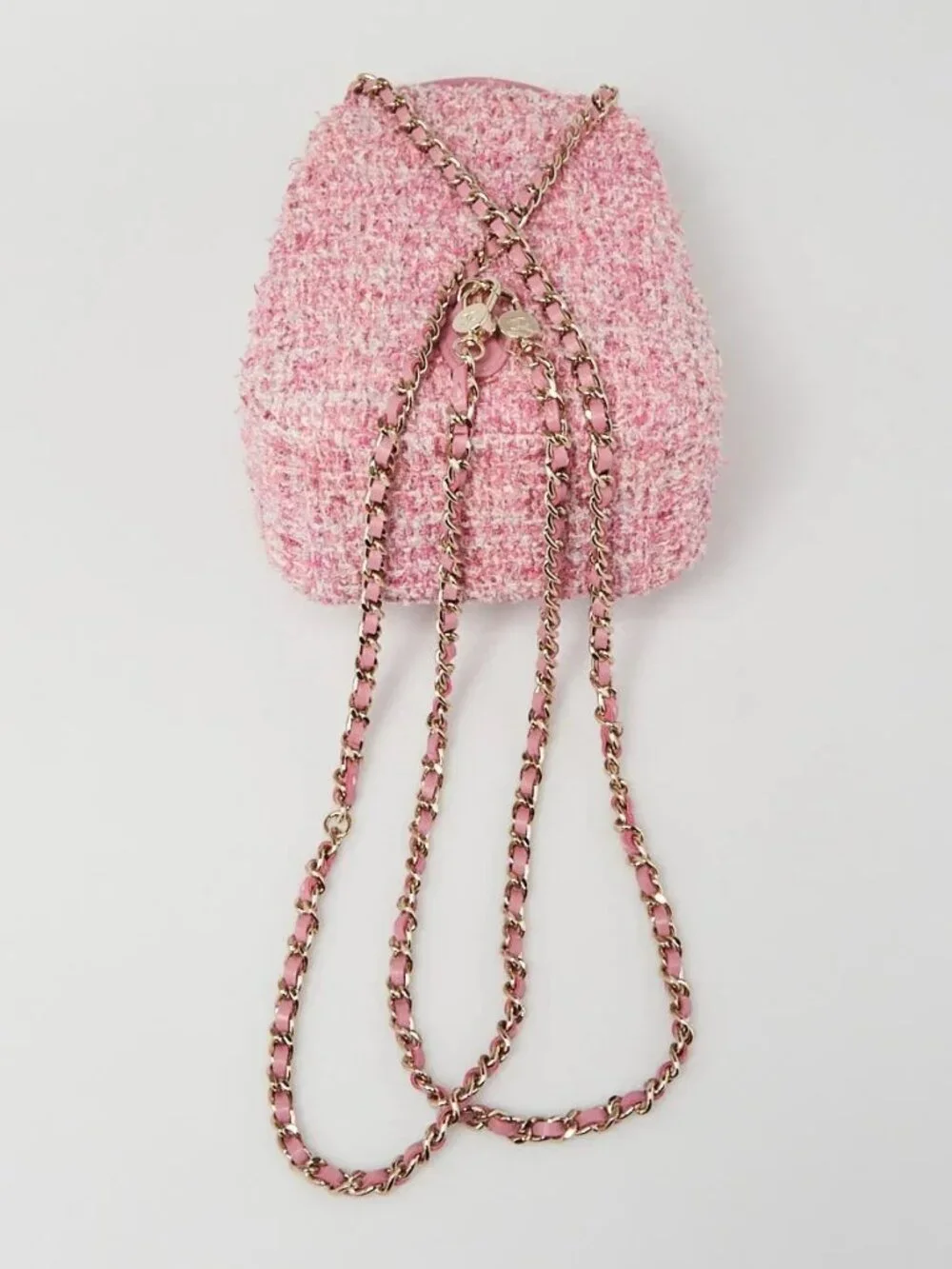 Chanel Pink/White Tweed Mini Backpack Bag - Picture 4 of 12